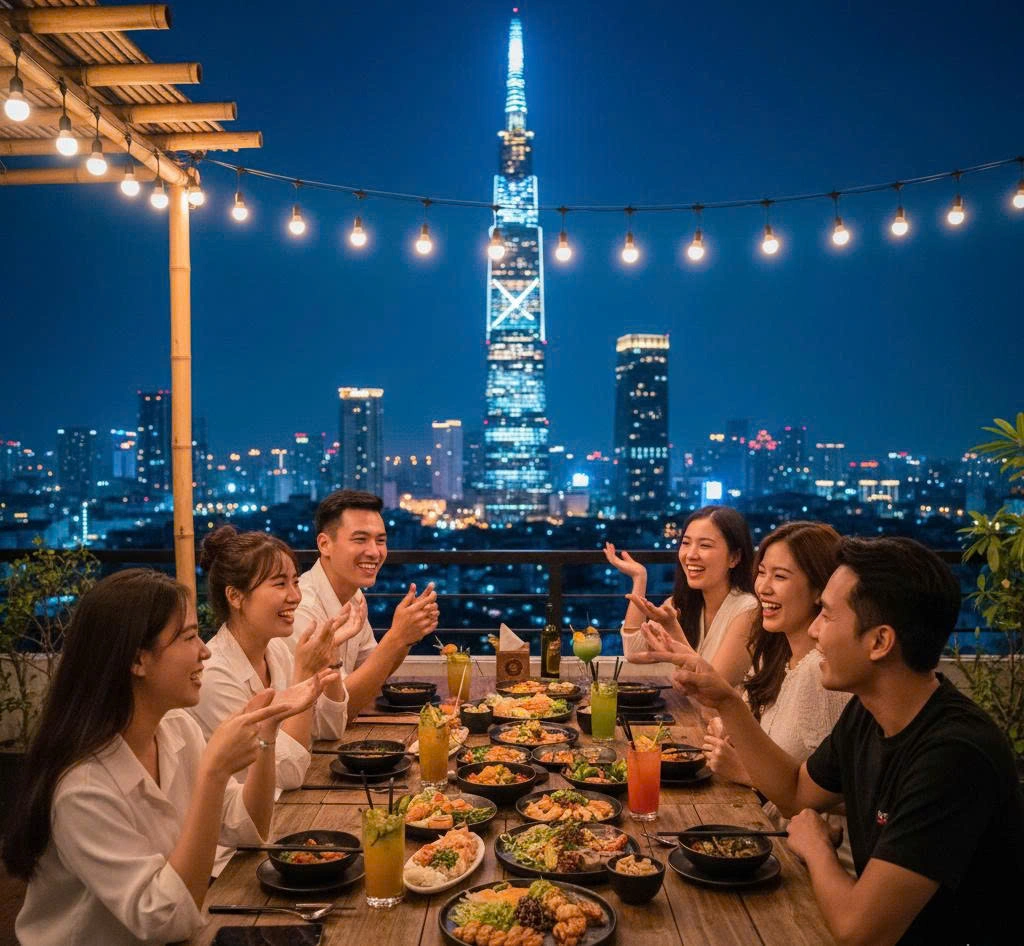 Happy community members